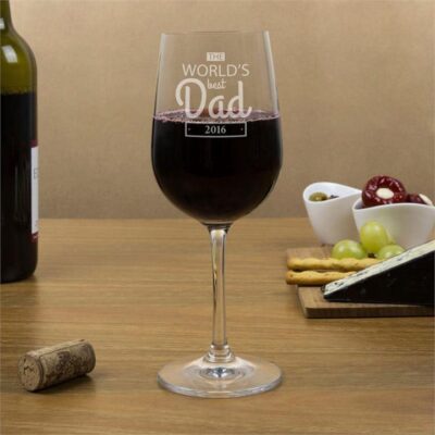 Personalised World's Best Dad Wine Glasses