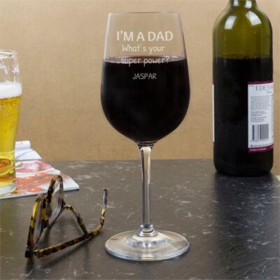 Super Dad Wine Glasses