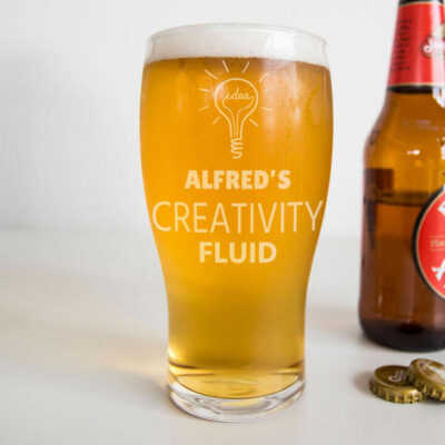 Lightbulb Engraved Beer Glass 570ml