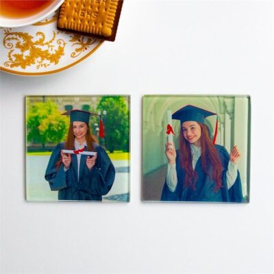 Square Glass Photo Coasters